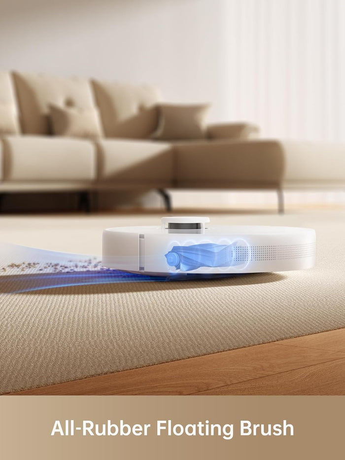 DREAME D10 Plus Gen 2 Robot Vacuum Cleaner with Automatic Dust Emptying, Stores up to 90 Days of Dust, LiDAR Navigation, 6000 Pa Suction Power for Carpets and Pet Hair, 285-Minute Battery, White - Unboxify
