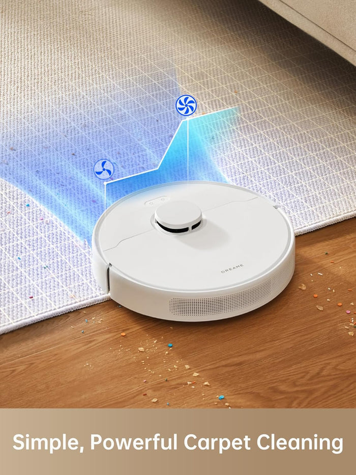 DREAME D10 Plus Gen 2 Robot Vacuum Cleaner with Automatic Dust Emptying, Stores up to 90 Days of Dust, LiDAR Navigation, 6000 Pa Suction Power for Carpets and Pet Hair, 285-Minute Battery, White - Unboxify