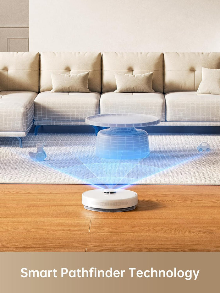 DREAME D10 Plus Gen 2 Robot Vacuum Cleaner with Automatic Dust Emptying, Stores up to 90 Days of Dust, LiDAR Navigation, 6000 Pa Suction Power for Carpets and Pet Hair, 285-Minute Battery, White - Unboxify