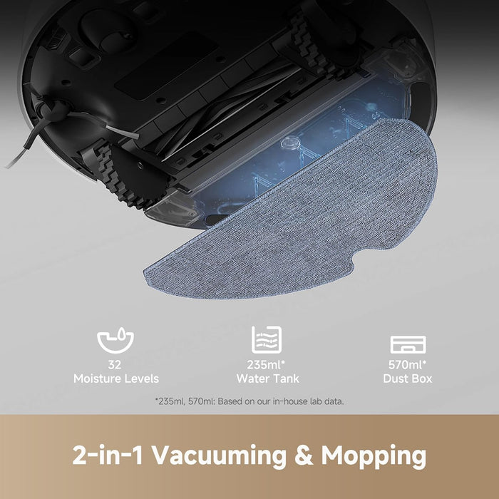 DREAME F10 Robot Vacuum and Mop Combo, 13,000Pa Suction, 300min Runtime, Smart LiDAR Navigation, 2-in-1 Cleaning with App & Voice Control - Unboxify