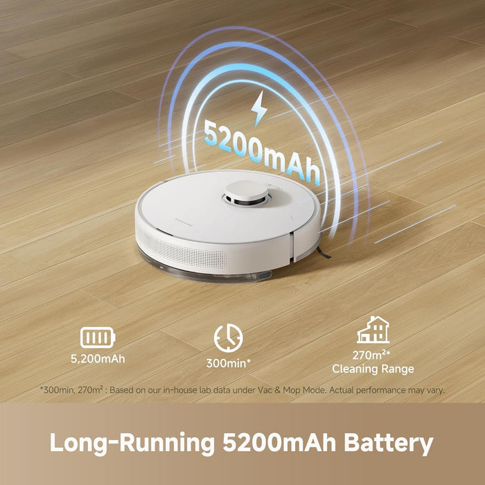 DREAME F10 Robot Vacuum and Mop Combo, 13,000Pa Suction, 300min Runtime, Smart LiDAR Navigation, 2-in-1 Cleaning with App & Voice Control - Unboxify
