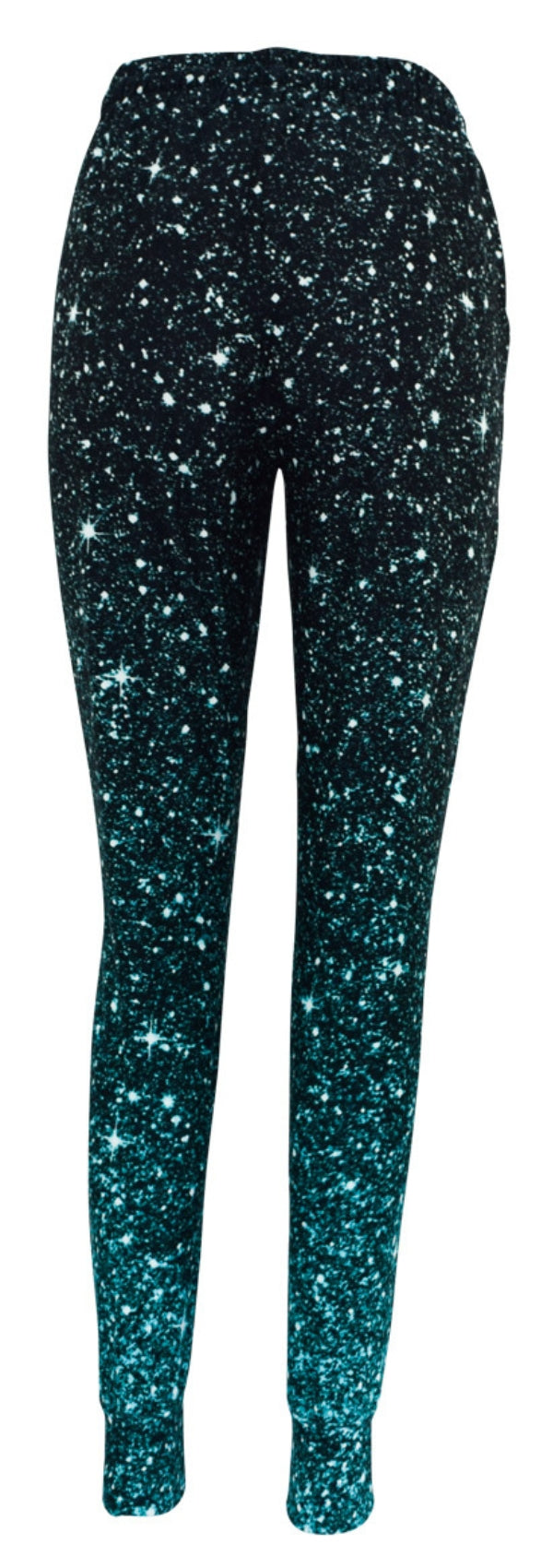 Slim fit Emerald Cosmos Joggers with emerald green fade and sparkle effect, featuring cuffed bottoms, drawstring waist, and pockets.