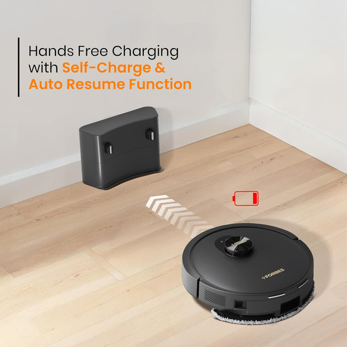 Eureka Forbes SmartClean Home Mapping Turbo, 7000Pa HyperSuction Robotic Vacuum Cleaner | LiDAR 3.0 & Quick Home Mapping | Wet Mopping | 3-Hour Run Time | Smart App Control | Voice Control - Unboxify