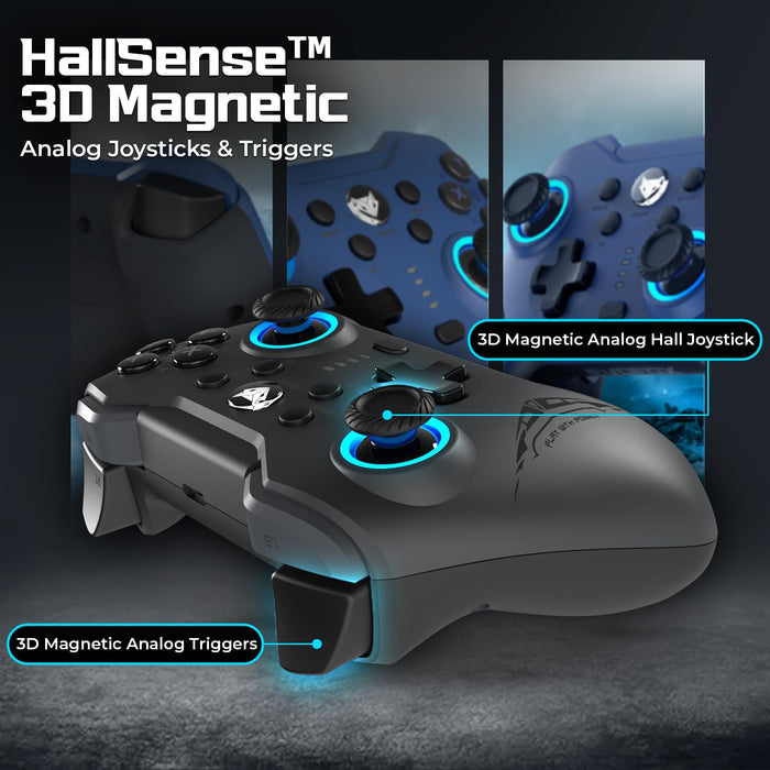 EvoFox Elite X2 Wireless Gaming Controller For PC with 1000Hz Polling Rate, Dual-Mode (2.4G & Type C), Hallsense™ Magnetic Hall 3D Joysticks & Triggers, EZ Click Macros, Dual Vibration Motors - Unboxify