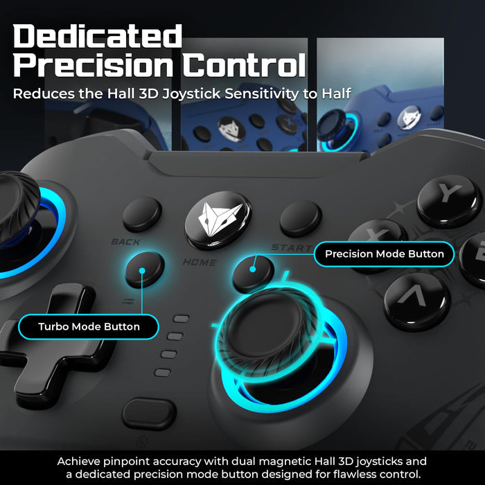 EvoFox Elite X2 Wireless Gaming Controller For PC with 1000Hz Polling Rate, Dual-Mode (2.4G & Type C), Hallsense™ Magnetic Hall 3D Joysticks & Triggers, EZ Click Macros, Dual Vibration Motors - Unboxify