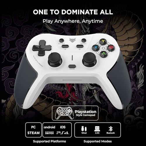 EvoFox One S Universal 3-Mode Wireless Gaming Controller (Without Receiver & Acessories) - Unboxify