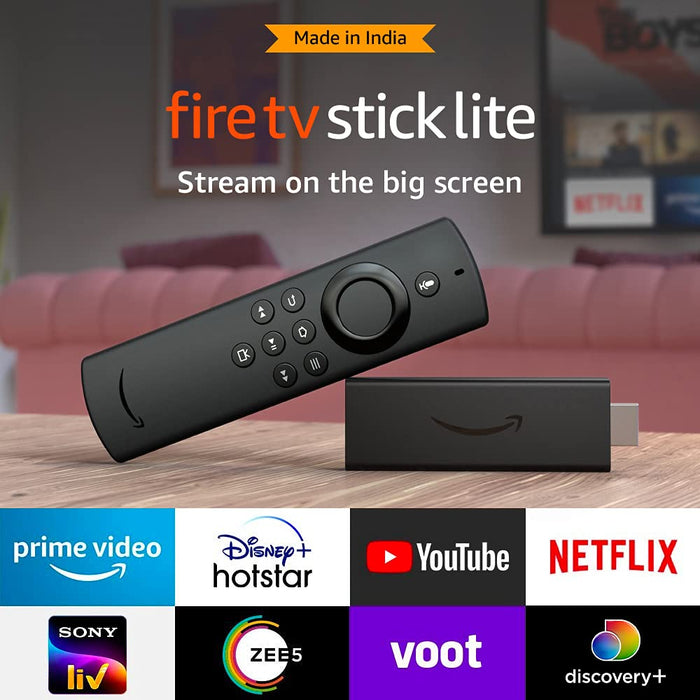Fire TV Stick Lite with Alexa Voice Remote Lite | Stream HD Quality Video | No power and volume buttons - Unboxify