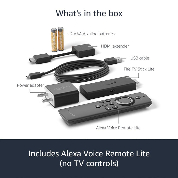 Fire TV Stick Lite with Alexa Voice Remote Lite | Stream HD Quality Video | No power and volume buttons - Unboxify