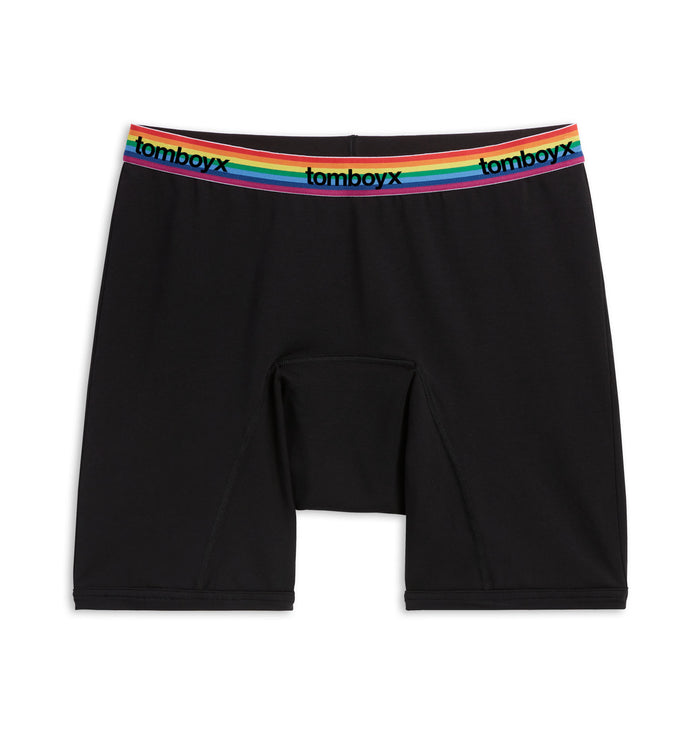 First Line Period 9" Boxer Briefs 3-Pack - Black Rainbow Logo