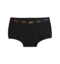First Line Period Boy Shorts - Black X= Rainbow