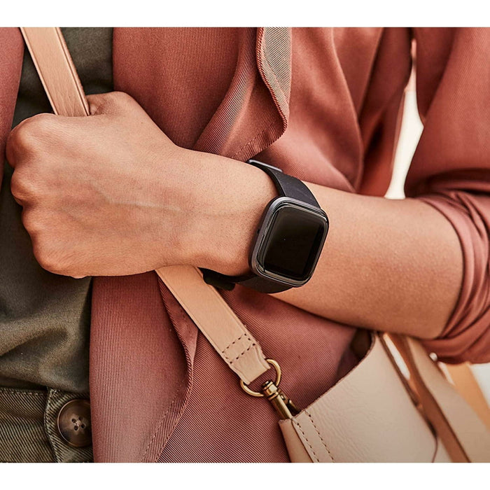 Fitbit Versa 2 FB507BKBK Health & Fitness Smartwatch with Heart Rate, Music, Alexa Built-in, Sleep & Swim Tracking (S & L Bands Included) - Grabgear.in