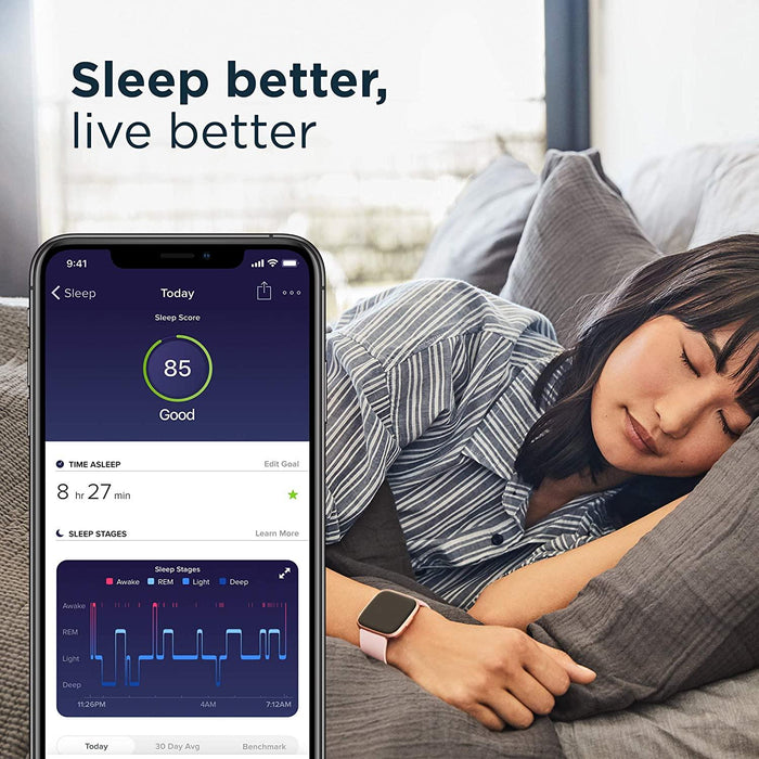 Fitbit Versa 2 FB507BKBK Health & Fitness Smartwatch with Heart Rate, Music, Alexa Built-in, Sleep & Swim Tracking (S & L Bands Included) - Grabgear.in