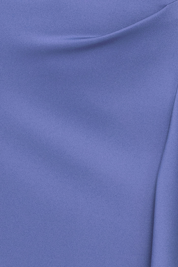 "Flo" Long Techno Scuba One Shoulder Ruffle Dress