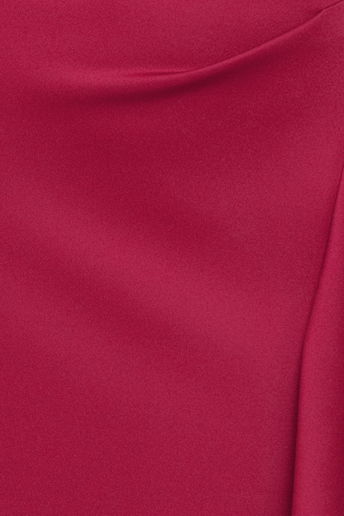 "Flo" Long Techno Scuba One Shoulder Ruffle Dress