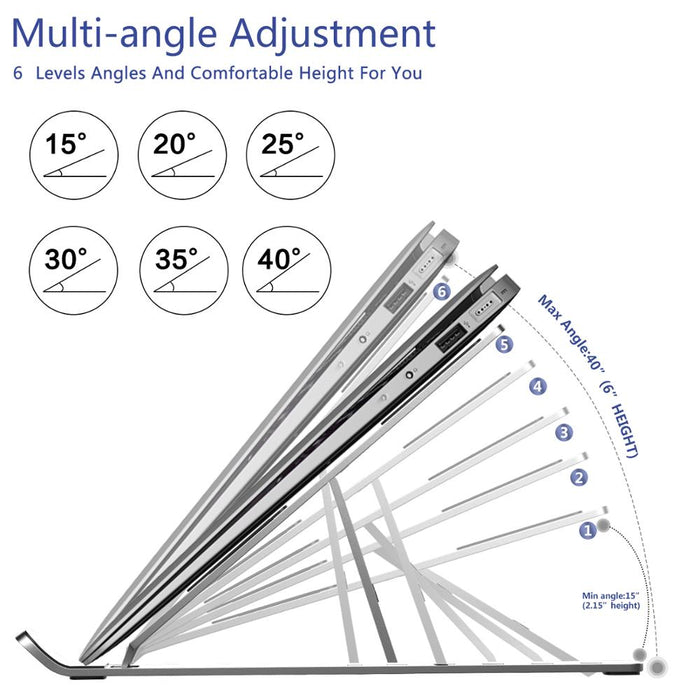 Soporte de aluminio plegable y ajustable para portátil