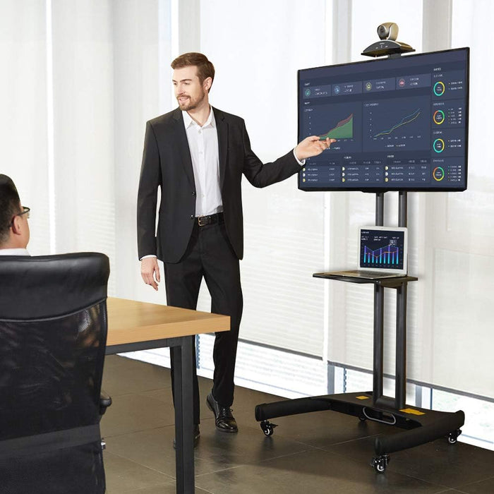 Gadget Wagon 32 - 75 inch LED TV Trolley Cart Portable Rolling Wheel Stand | VESA 600X400 mm | 45.5 kgs Load Capacity