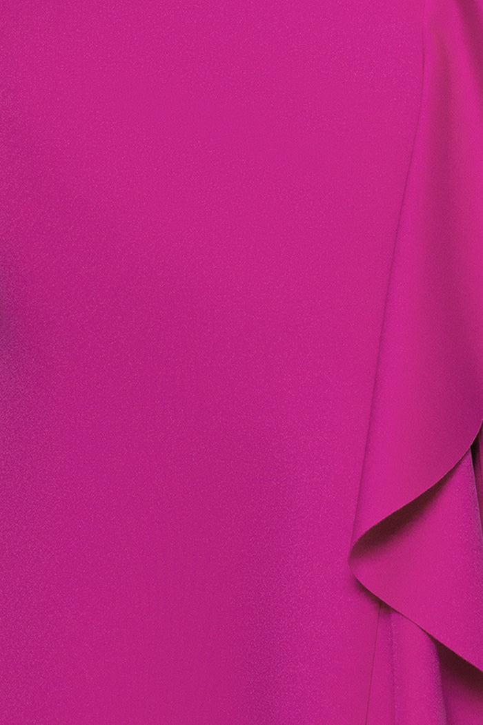 Orchid “Gigi” Techno Scuba Cross Neck Dress, techno scuba fabric and ruching detail