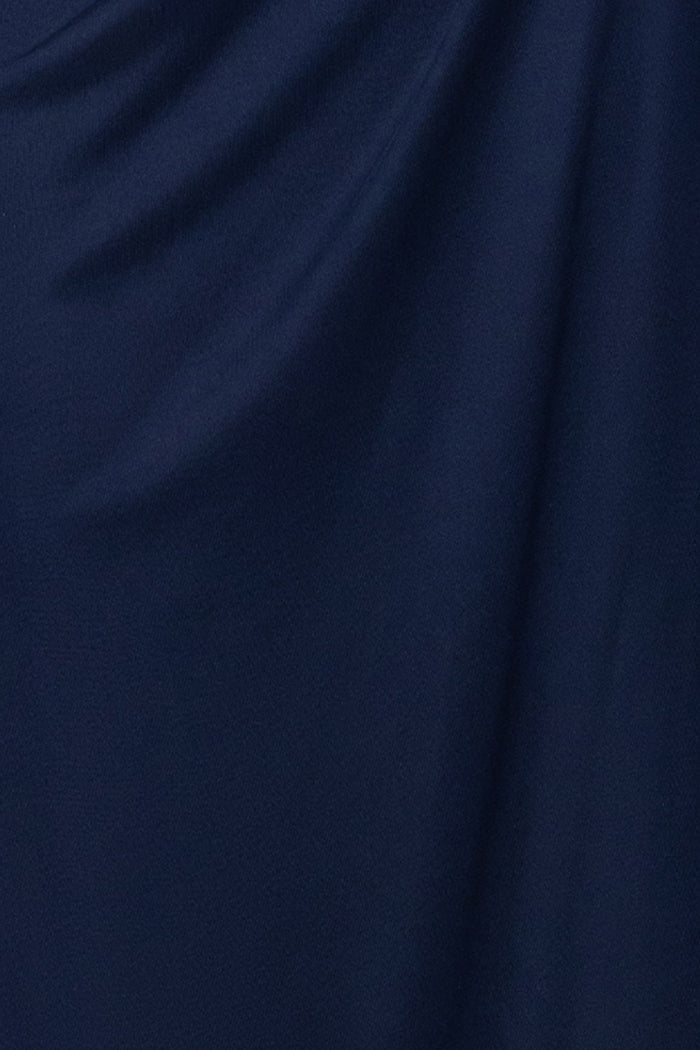 Navy “Giselle” Sheer Matte Jersey Beaded V-Neck Dress, matte jersey fabric detail