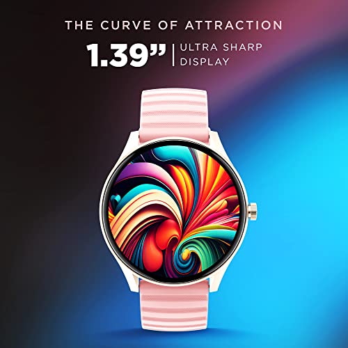 GIZMORE Gizfit Curve 3.54cm (1.39) AOD 500 NITS|360x360 HD Display Bluetooth Calling Smartwatch (Pink) - Unboxify