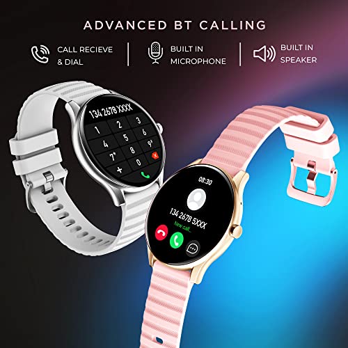GIZMORE Gizfit Curve 3.54cm (1.39) AOD 500 NITS|360x360 HD Display Bluetooth Calling Smartwatch (Pink) - Unboxify
