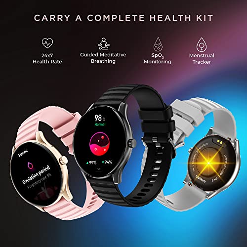 GIZMORE Gizfit Curve 3.54cm (1.39) AOD 500 NITS|360x360 HD Display Bluetooth Calling Smartwatch (Pink) - Unboxify