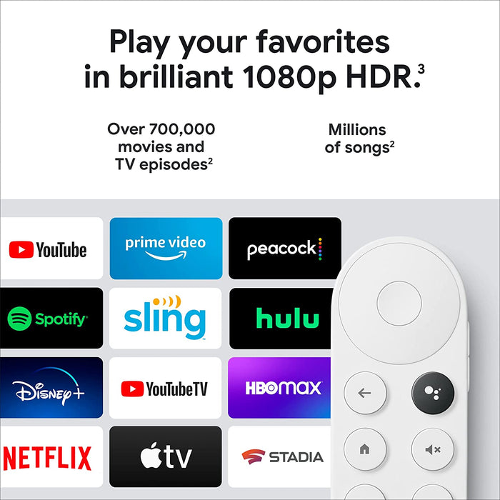 Google Chromecast with TV Media Streaming Device (White)