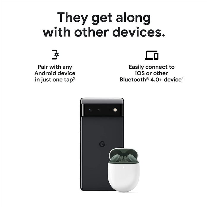 Google Pixel Buds A-Series - Wireless Earbuds - Headphones with Bluetooth - Clearly White (UNBOXED) - Unboxify