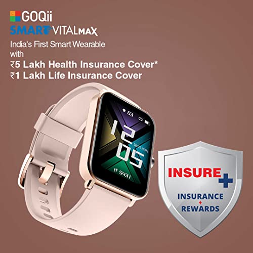 GOQii Insure+ 5 lakhs Health Insurance with Smart Vital Max (Pink) and 3 Months Personal Coaching - Unboxify