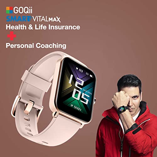 GOQii Insure+ 5 lakhs Health Insurance with Smart Vital Max (Pink) and 3 Months Personal Coaching - Unboxify