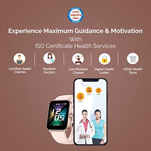 GOQii Insure+ 5 lakhs Health Insurance with Smart Vital Max (Pink) and 3 Months Personal Coaching - Unboxify