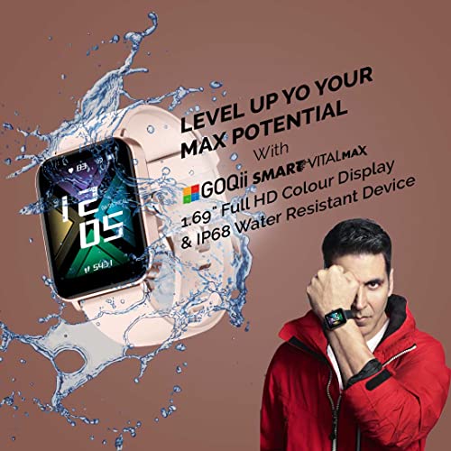 GOQii Insure+ 5 lakhs Health Insurance with Smart Vital Max (Pink) and 3 Months Personal Coaching - Unboxify