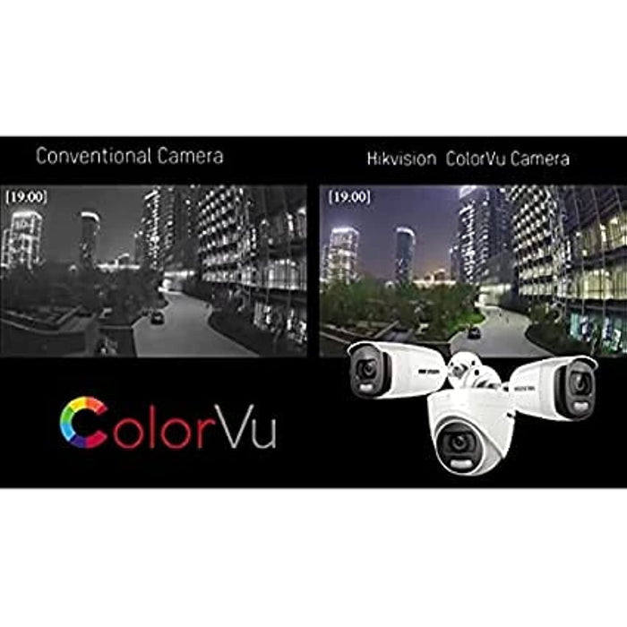 HIKVISION 2 MP White Night Colour Vu IR Full HD Bullet Night Vision Wireless Camera, 1080P DS-2CE10DF0T-PFS 3.6 mm