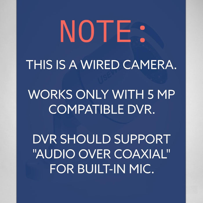 Hikvision 5 MP Outdoor Bullet CCTV Camera with inbuilt Audio Mic IP67 DS-2CE16H0T-ITPFS + USEWELL BNC/DC, White
