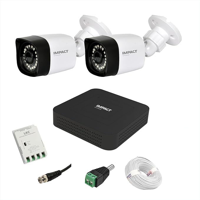 HONEYWELL 2 MP Wired CCTV KIT with 4 Channel DVR I 2 Bullet Cameras I 1 TB Hard Disk & Accessories I Made in India I White (I-MKIT4CH-5_HI) - Unboxify