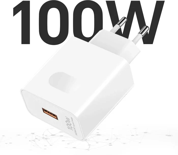Honor 100 W Quick Charge 5 A Wall Charger for Mobile with Detachable Cable (White) (BRAND NEW/SEALED)
