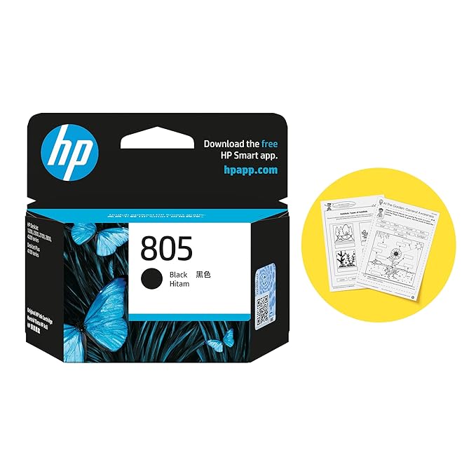 HP 805 Black Original Ink Cartridge Compatible DeskJet (Pack of 2) (BRAND NEW/SEALED) - Unboxify