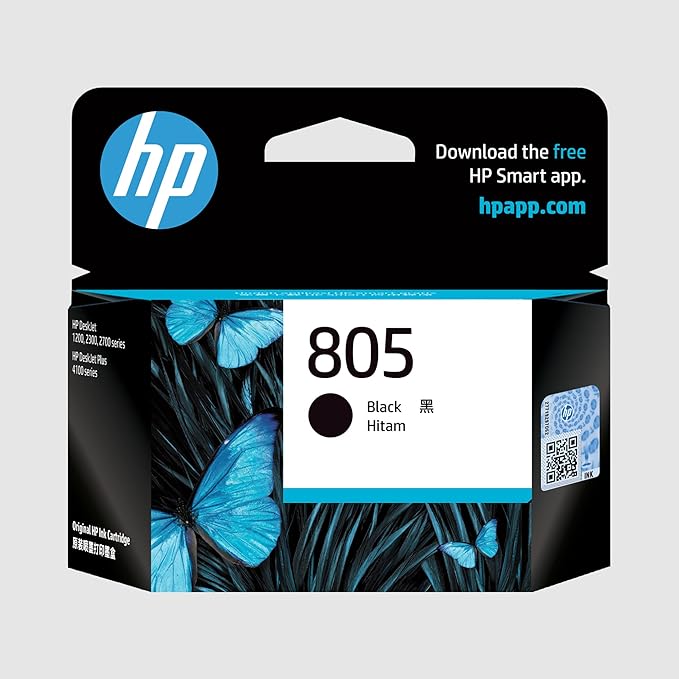 HP 805 Black Original Ink Cartridge Compatible DeskJet (Pack of 2) (BRAND NEW/SEALED) - Unboxify