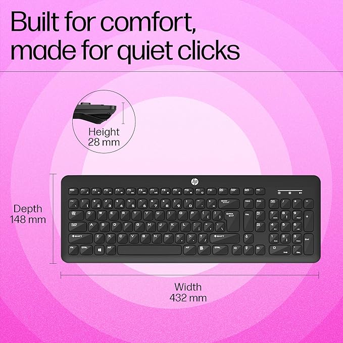 HP K260 Wireless Keyboard/Quick/Comfy/Accurate/Plug and Play/LED Indicators - Unboxify