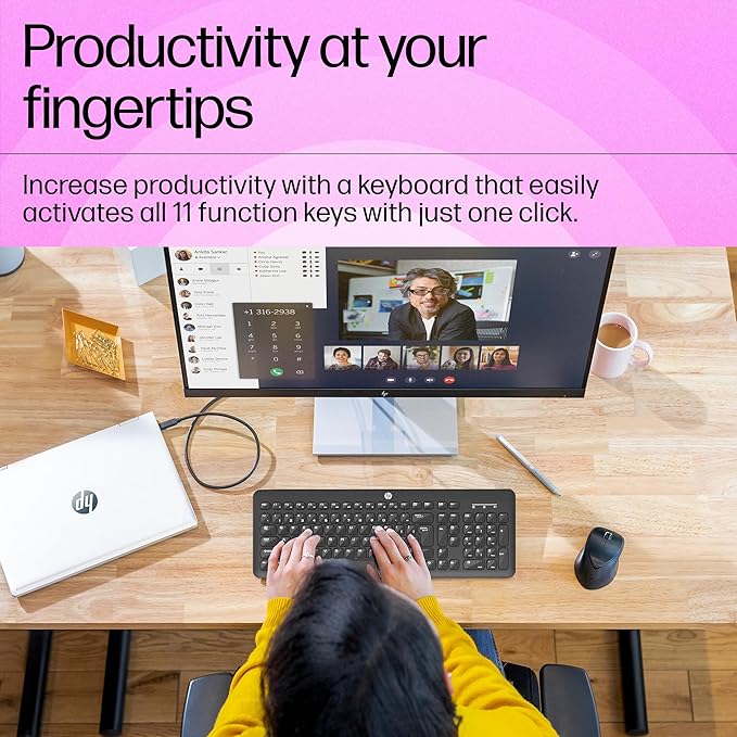 HP K260 Wireless Keyboard/Quick/Comfy/Accurate/Plug and Play/LED Indicators - Unboxify