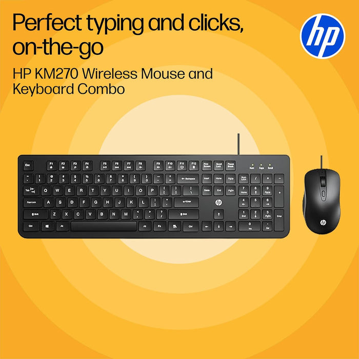HP KM270 Wireless Mouse and Keyboard Combo (AB3D5AA) - Unboxify