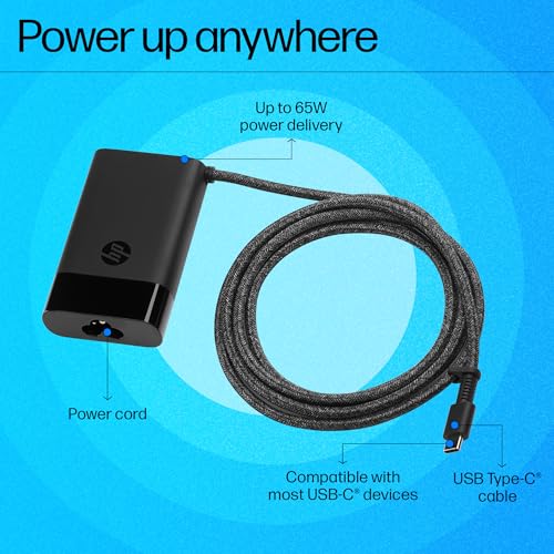 HP USB-C 65W Laptop Charger, 65W, Type-C USB, AC Adapter (671R2AA) - Unboxify