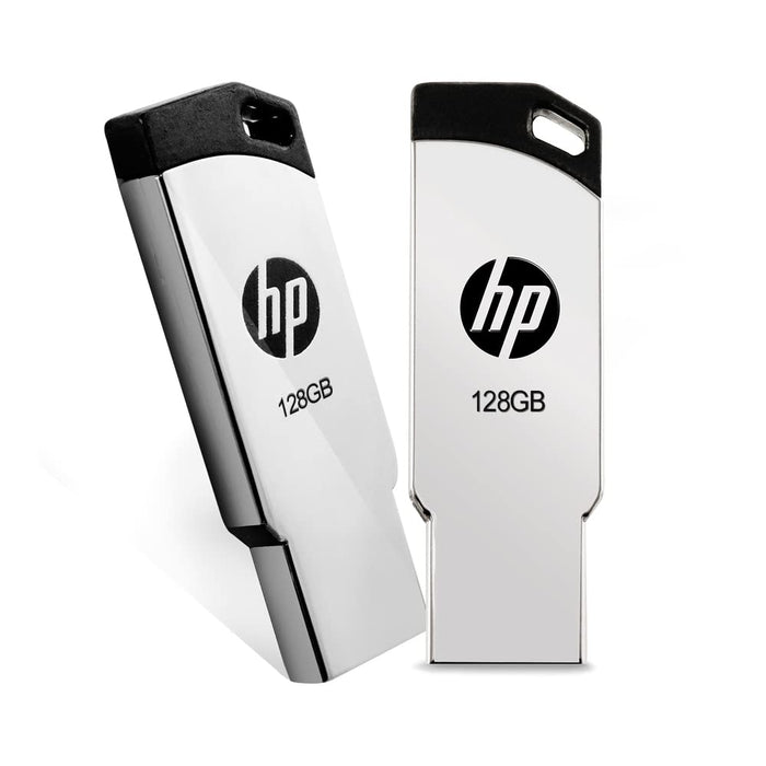 HP v236w 128GB USB 2.0 Flash Drive/Pen Drive, Metal Silver