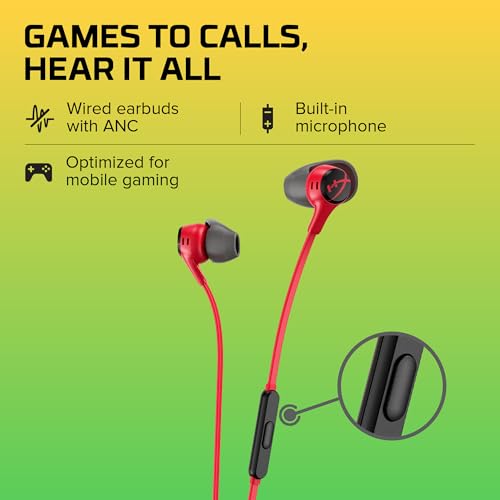 HyperX Cloud Earbuds Ii Gaming Earbuds with Mic-Red (705L8Aa),in Ear,Wired - Unboxify