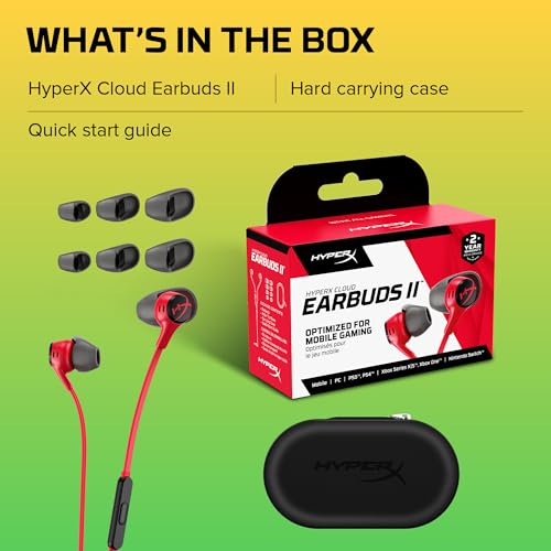 HyperX Cloud Earbuds Ii Gaming Earbuds with Mic-Red (705L8Aa),in Ear,Wired - Unboxify