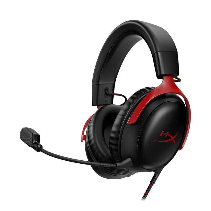 HyperX Cloud III – Wired Gaming Over Ear Headset, Pc, Ps5, Xbox Series X|S, Angled 53Mm Drivers, DTS, Memory Foam, Durable Frame, Ultra-Clear 10Mm Mic, USB-C, USB-A, 3.5Mm – Black/Red (727A9Aa) - Unboxify