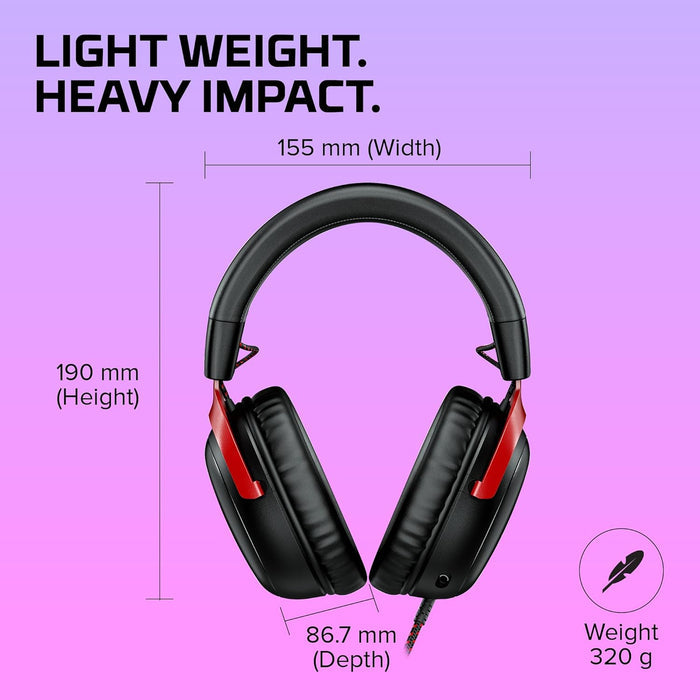 HyperX Cloud III – Wired Gaming Over Ear Headset, Pc, Ps5, Xbox Series X|S, Angled 53Mm Drivers, DTS, Memory Foam, Durable Frame, Ultra-Clear 10Mm Mic, USB-C, USB-A, 3.5Mm – Black/Red (727A9Aa) - Unboxify