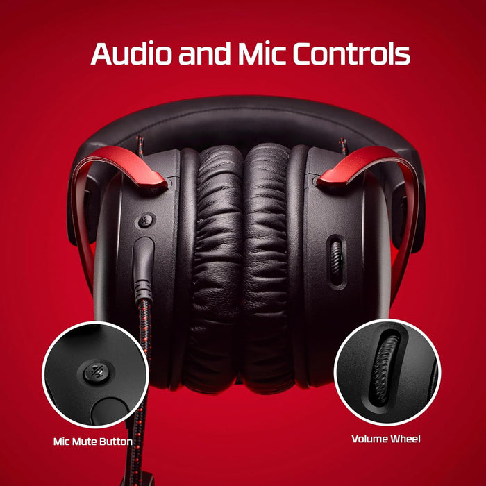 HyperX Cloud III – Wired Gaming Over Ear Headset, Pc, Ps5, Xbox Series X|S, Angled 53Mm Drivers, DTS, Memory Foam, Durable Frame, Ultra-Clear 10Mm Mic, USB-C, USB-A, 3.5Mm – Black/Red (727A9Aa) - Unboxify