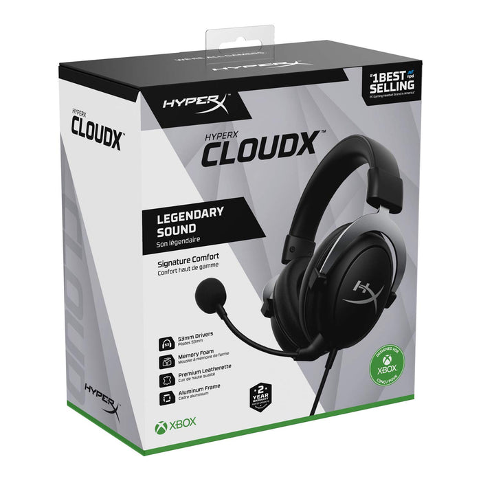 HyperX CloudX, Official Xbox Licensed Wired Over The Ear Headset with Mic (Silver)
