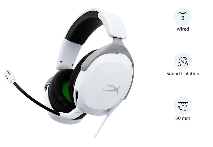 HyperX Cloudx Stinger 2 Core Gaming Headset for Xbox-White (6H9B7Aa),On Ear,Wired Headphones - Unboxify