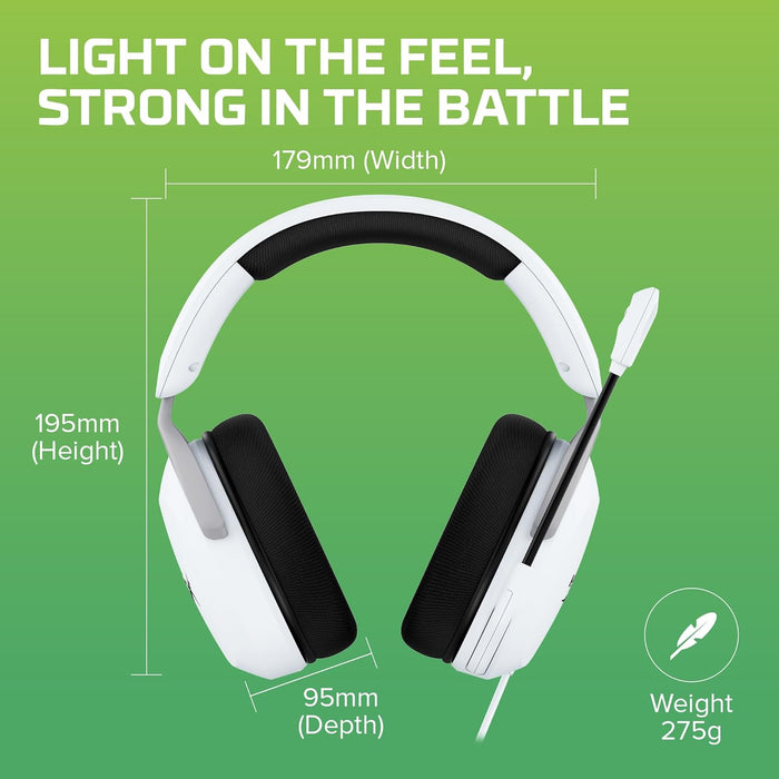 HyperX Cloudx Stinger 2 Core Gaming Headset for Xbox-White (6H9B7Aa),On Ear,Wired Headphones - Unboxify